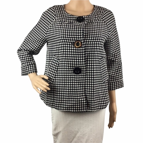Max Studio Swing Jacket Size S Black Circle Print - Picture 1 of 6